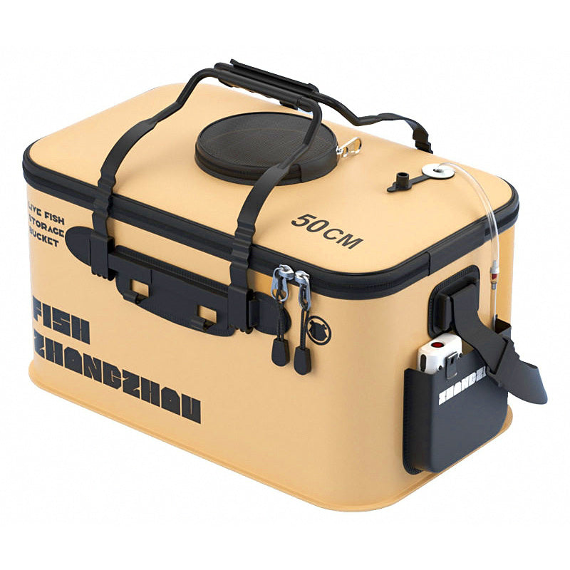 Collapsible EVA Live Fish Bucket, 30-50 cm, Optional Air Pump