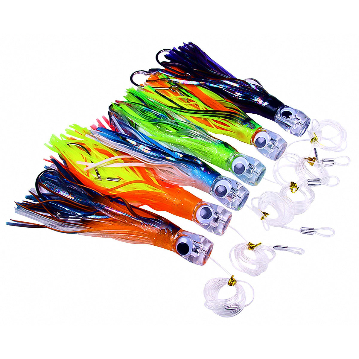 9 in Octopus Trolling Lure, Tuna Skirt Bait, 6 Colors