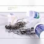 Pre-Snelled Barbed Fishing Hooks, Tub Pack, Sizes 8-26