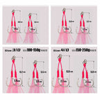 Wire Double Assist Hooks with Glow Thread, 1/0–5/0