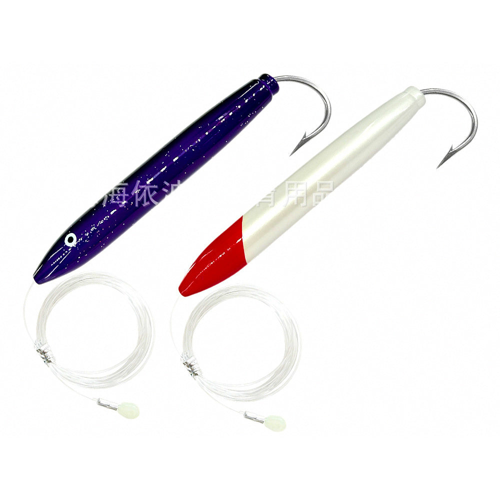 6 in Wooden Trolling Lure with Glow Pad for Tuna
