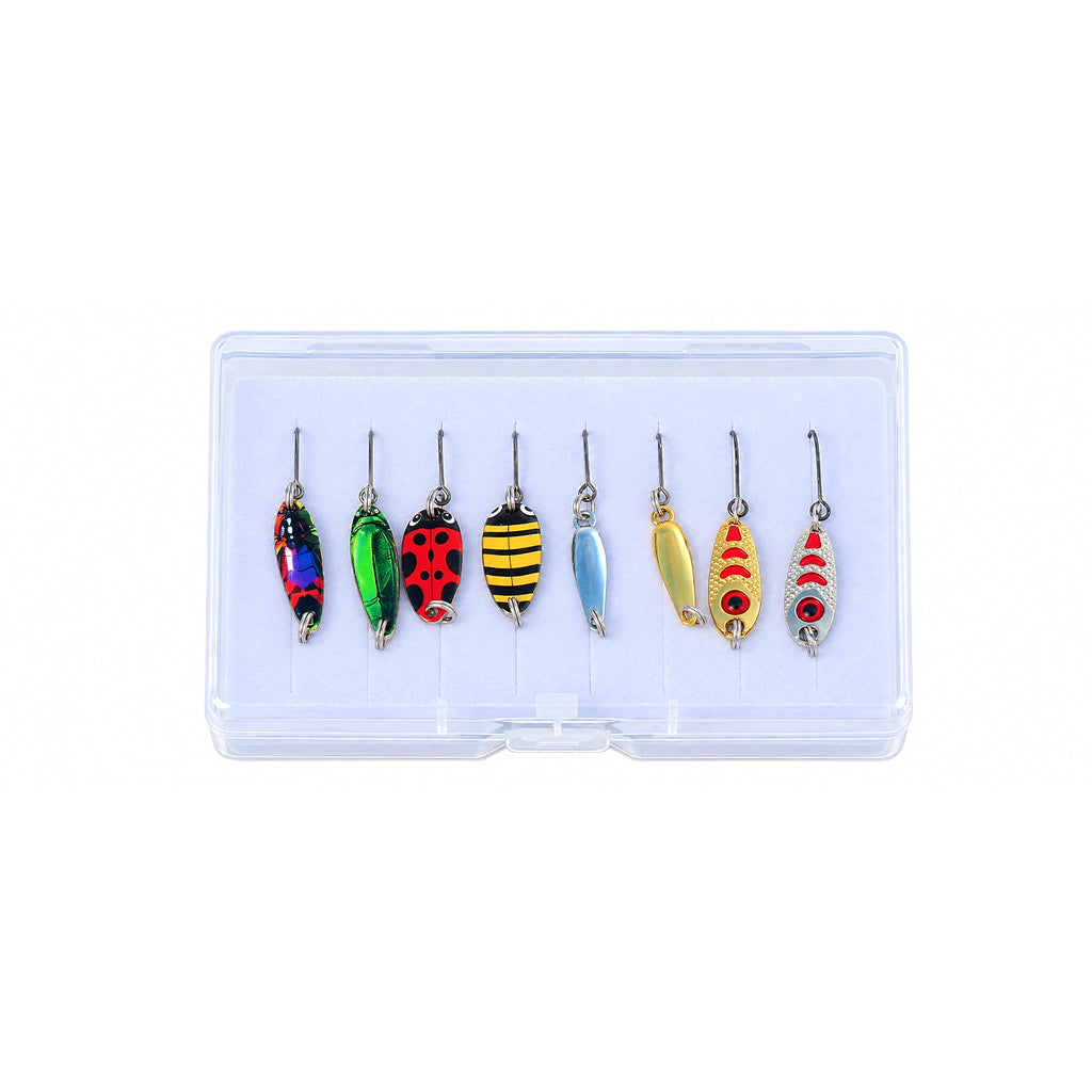 Micro Spoon Lure Set, Ladybug Beetle Style, 8 pcs