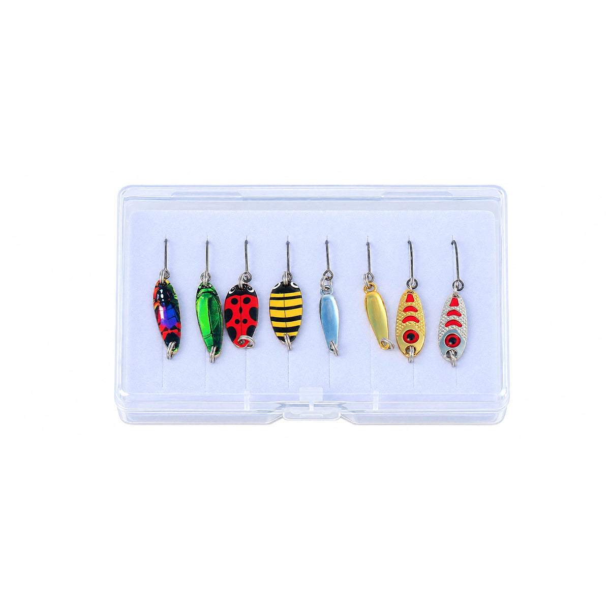 Micro Spoon Lure Set, Ladybug Beetle Style, 8 pcs