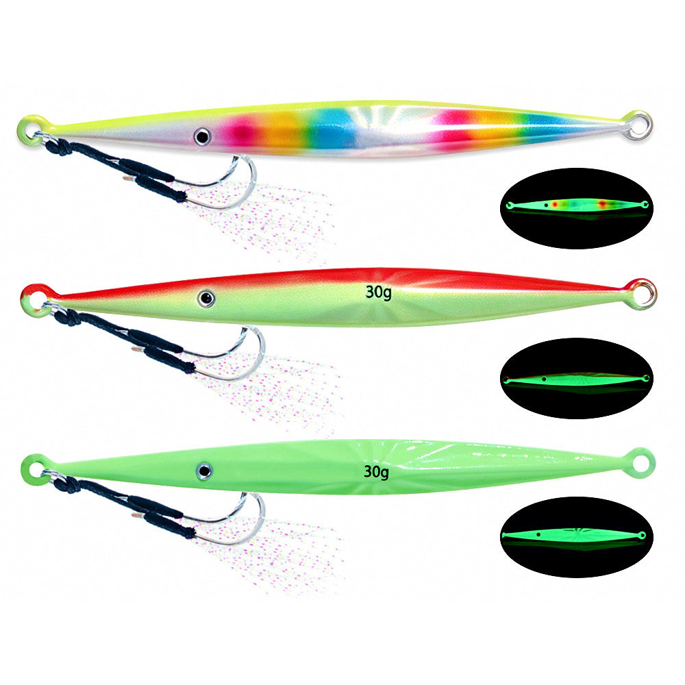 Glow Slow Pitch Jig 3-Pack, 30–150 g (1.1–5.3 oz)