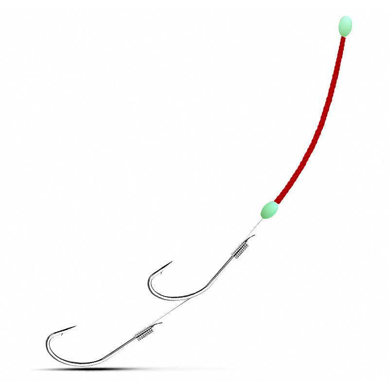 Snelled Needlefish Hook Rigs, Size 8, Single or Double Hook