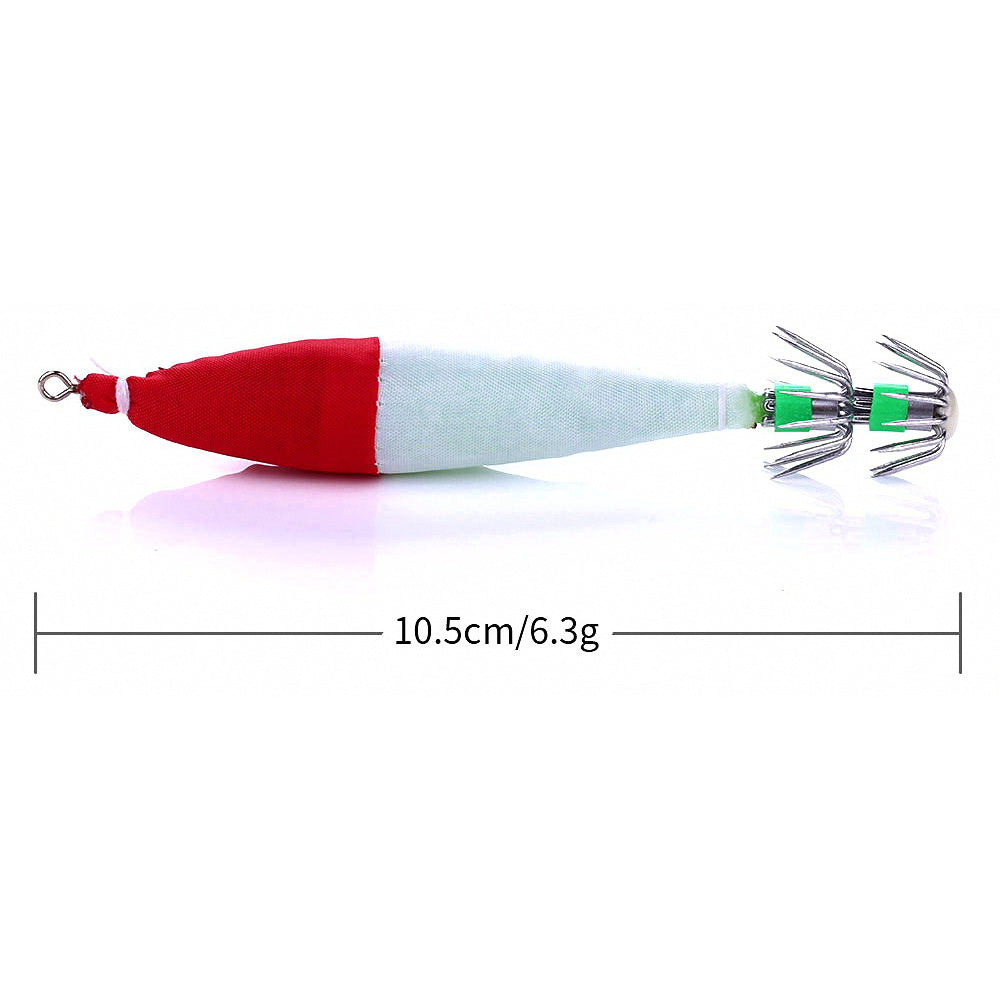 Wood Shrimp Squid Jigs, 10.5 cm 6.3 g (0.22 oz), 5-Pack