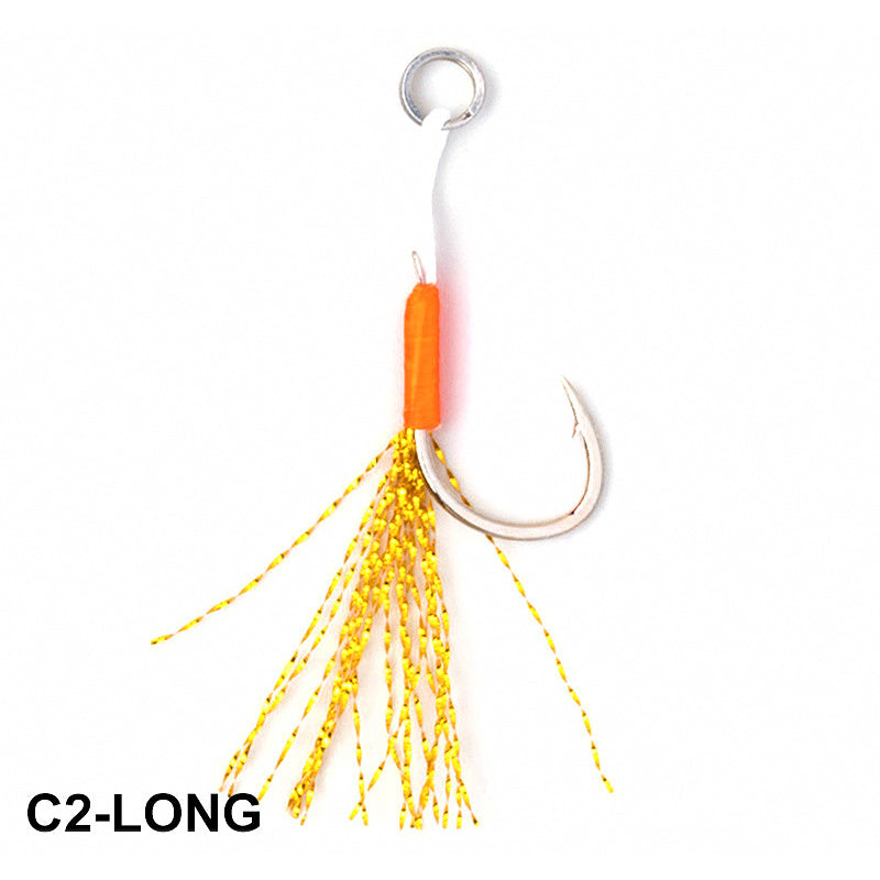 Single Jig Hook for Metal Jigs, High-Carbon Steel, Barbed