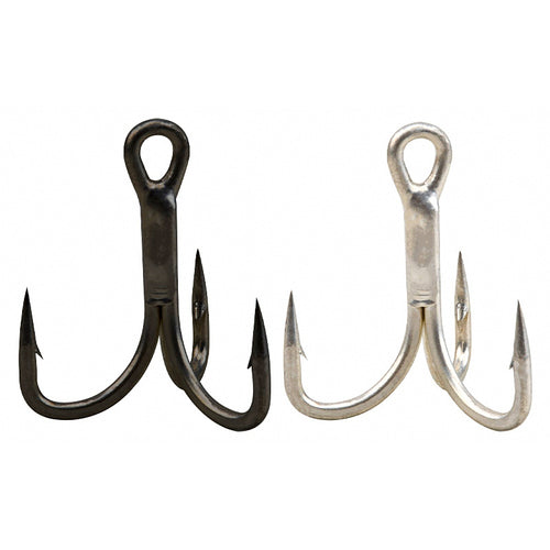 High-Carbon Steel Treble Hooks, Barbed, Size 6 to 5/0