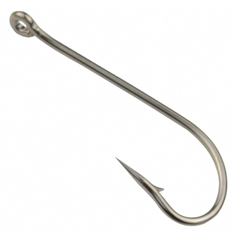 Long Shank Barbed Eyed Fishing Hooks, Sizes 1–20
