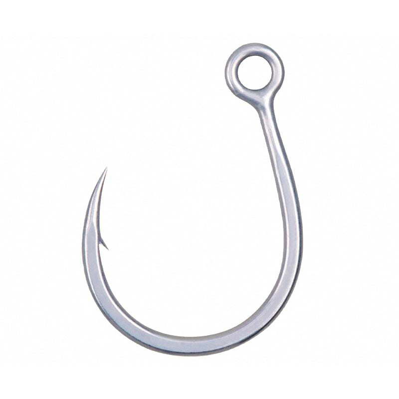 High Carbon Steel Barbed Single Hooks, Sizes 2/0–7/0