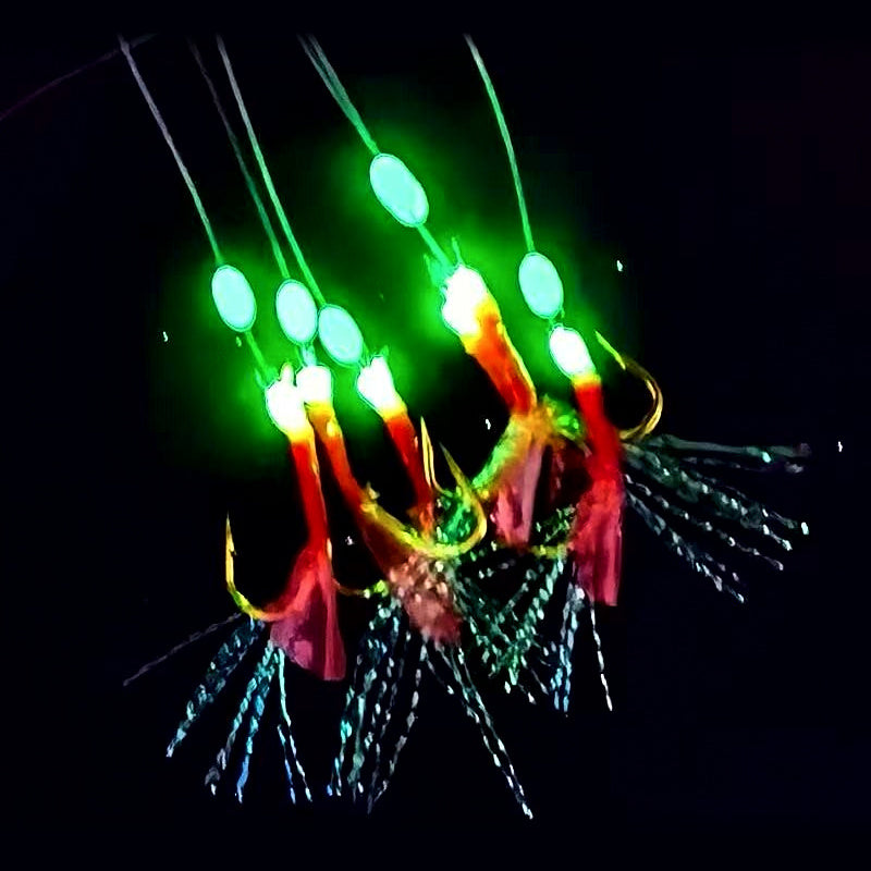 Red Skin Three-Hook Rig with Sinker, Size 16