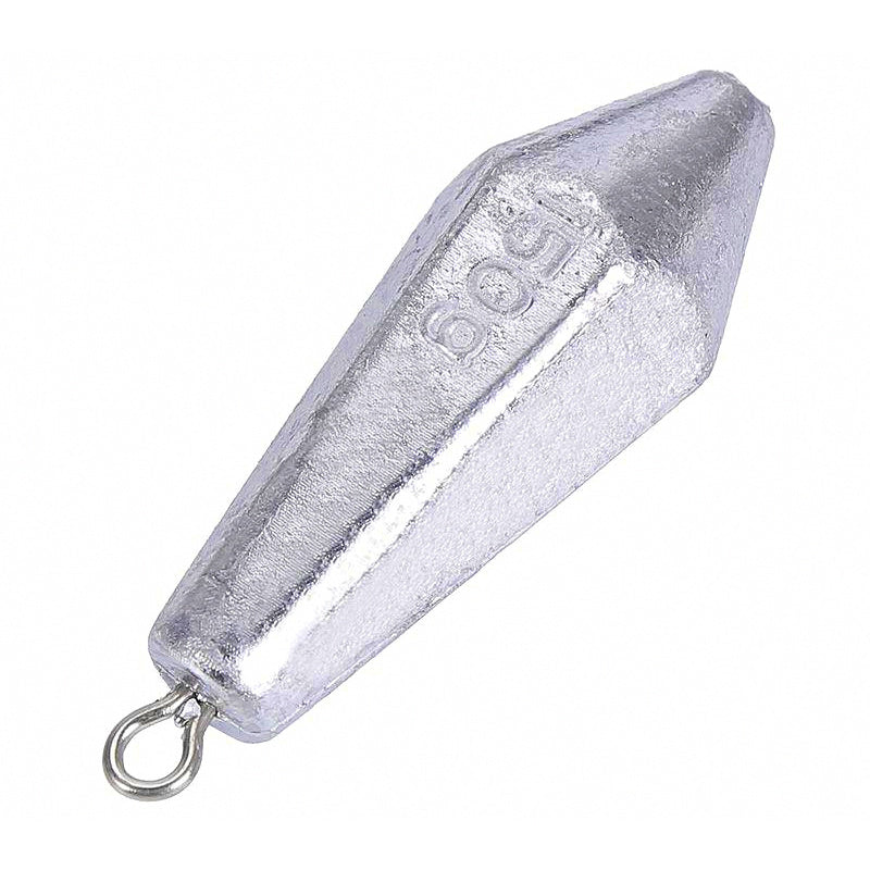 Hexagonal Lead Sinker, Stainless Ring, 0.7–7.1 oz (20–200 g)