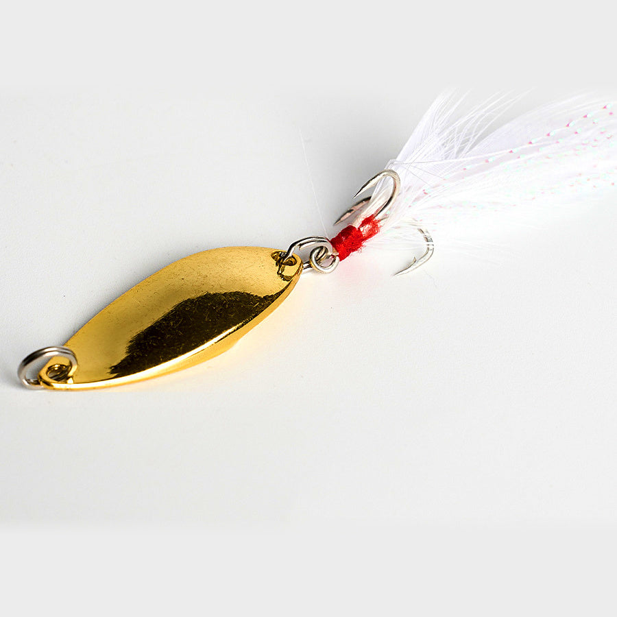Smooth Casting Spoon with Feather Treble Hook, 5–20 g (0.18–0.71 oz)