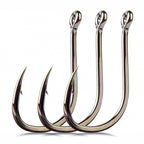 Iseni Barbed Ringed Saltwater Hooks, Bulk Pack, Sizes 1–22