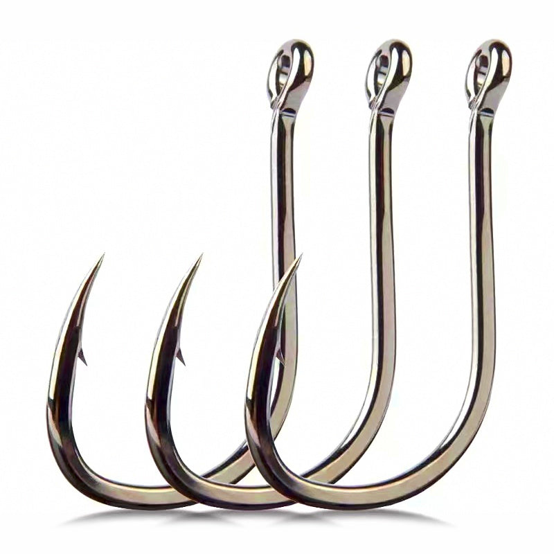 Iseni Barbed Ringed Saltwater Hooks, Bulk Pack, Sizes 1–22