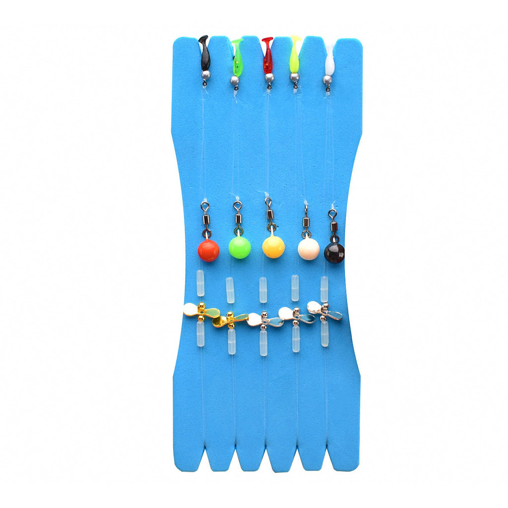 Hand-Tied Propeller Jig Head Hook Set with 1 cm T-Tails