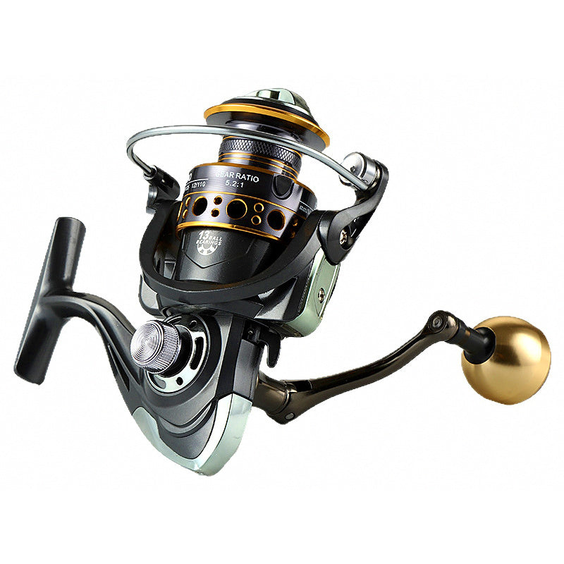 All-Metal Spinning Reel, Sizes 1000–7000, Wood or Metal Knob