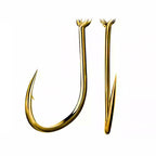 Tube Senmata Barbed Offset Hooks, Sizes 1–12, Gold or Black