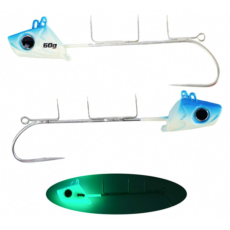 Glow Slow Pitch Jig with Single Hook, 40–100 g (1.4–3.5 oz)