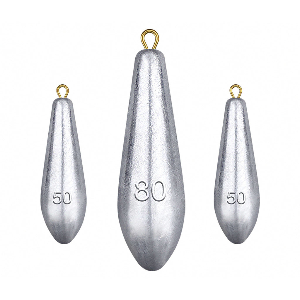Willow Leaf Lead Sinkers with Ring, 0.35–3.53 oz (10–100 g)