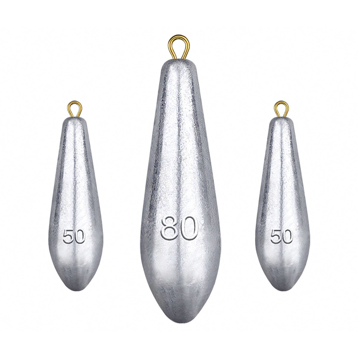 Willow Leaf Lead Sinkers with Ring, 0.35–3.53 oz (10–100 g)