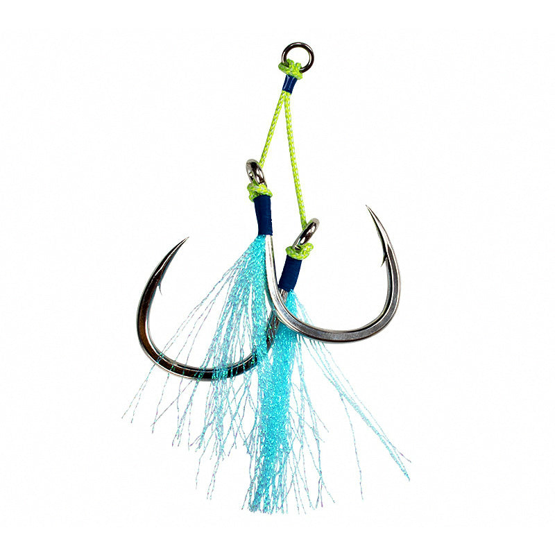 Luminous Steel Wire Jig Hooks, Barbed, 1/0–8/0