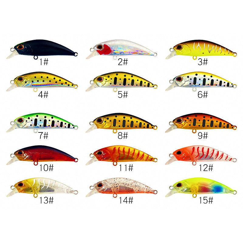 Sinking Minnow Lure with Treble Hooks, 3.5–7.5 g (0.12–0.26 oz)