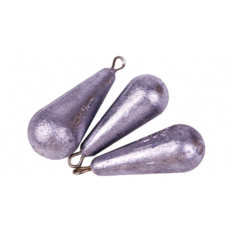 Teardrop Lead Sinker with Eye, 0.12–35 oz (3.5–1000 g)