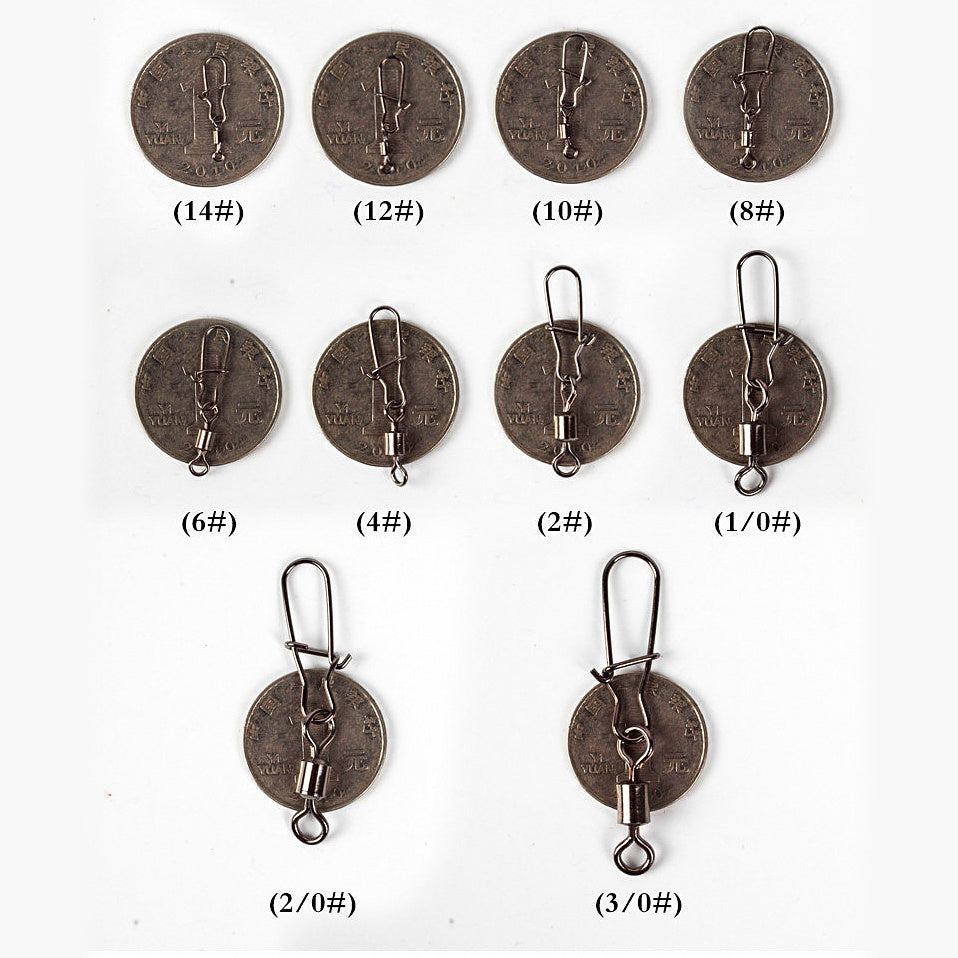 Safety Pin Snaps with Figure-8 Ring, Sizes 14–3/0
