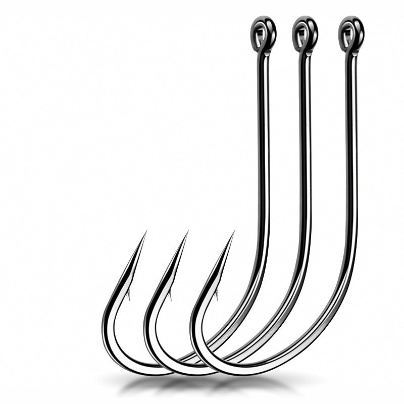 Maruseigo Style Long Shank Offset Barbed Hooks, Bulk Pack