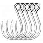 Stainless Steel Barbed Single Hooks, 20 Pack, Size 6 to 11/0