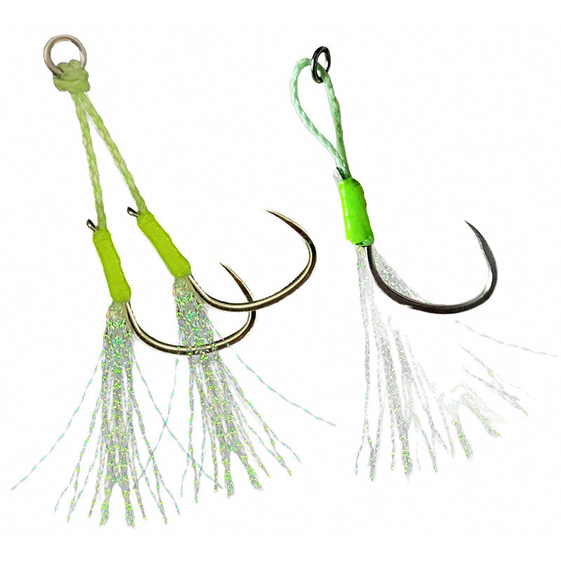 Wire Assist Hooks for Jigs, Single or Double, 1/0–5/0