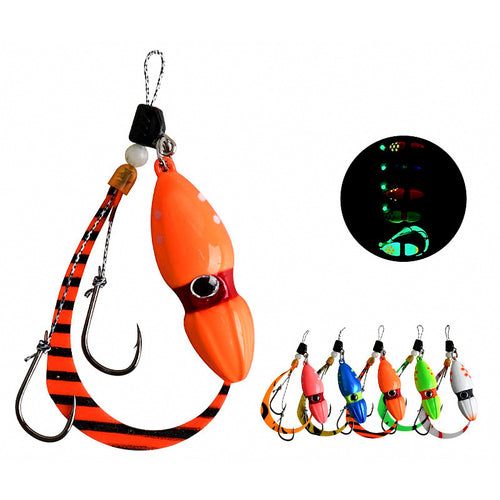 Gourd Head Iron Plate Jig, UV Glow, 60–150 g (2.1–5.3 oz)