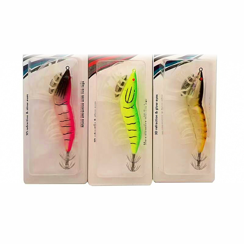 Glow Squid Jig, Shrimp Style, Size 3.0 / 3.5