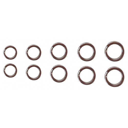304 Stainless Double Split Rings, Flattened, 4.7–10 mm