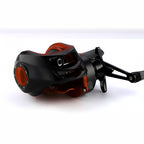 Metal Baitcasting Reel, Black/Red, Left or Right Hand