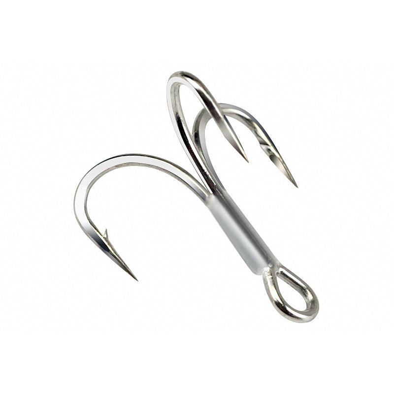 Barbed Treble Hooks, Tin or Black Nickel, 10-Pack, Sizes 2-10