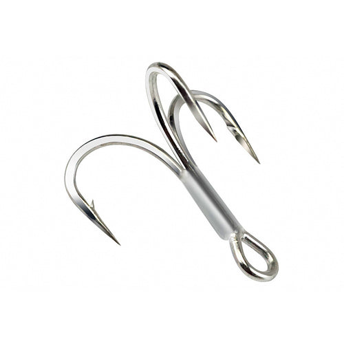 Barbed Treble Hooks, Tin or Black Nickel, 10-Pack, Sizes 2-10