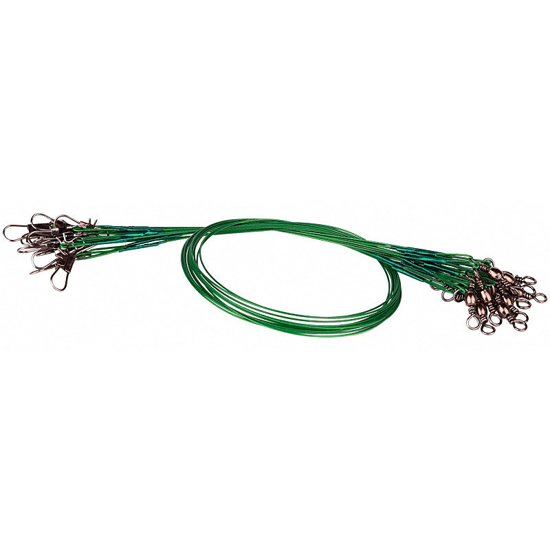 Steel Wire Leaders with Snap, 25-Pack, 15–30 cm (5.9–11.8 in)