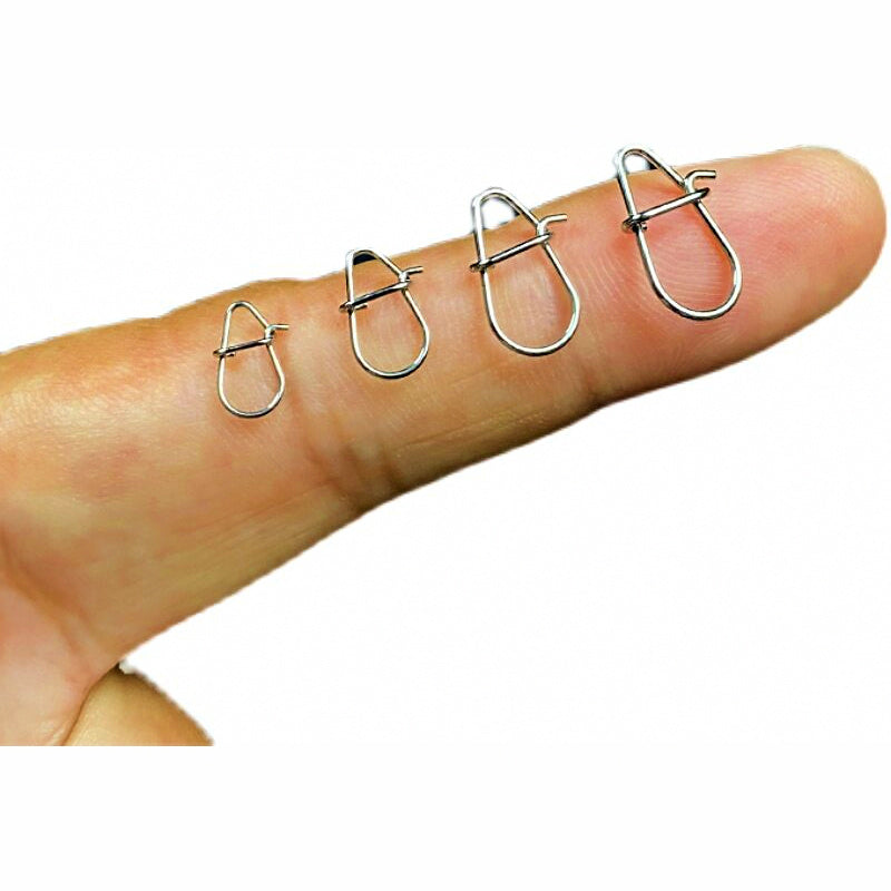 Stainless Steel Lure Snaps, 50 Pack, Sizes #0–#3