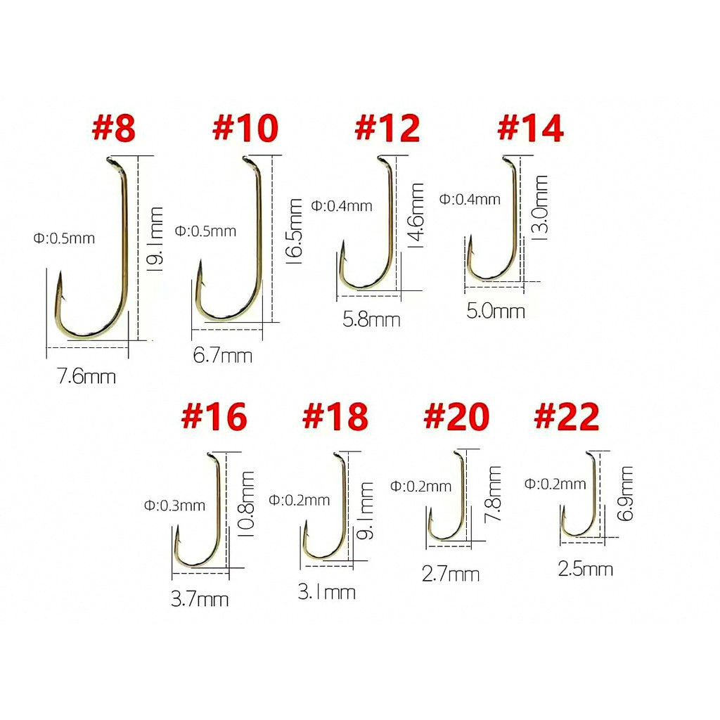 Bloodworm Fly Hooks, Barbed Micro Flies, 5–8 Pack