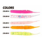 Soft Plastic Worm Lures, Threaded Body, 6.2 cm, 20-Pack