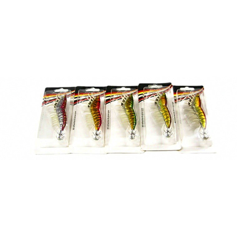 3D Wood Shrimp Squid Jig, Size 3.5, Glow