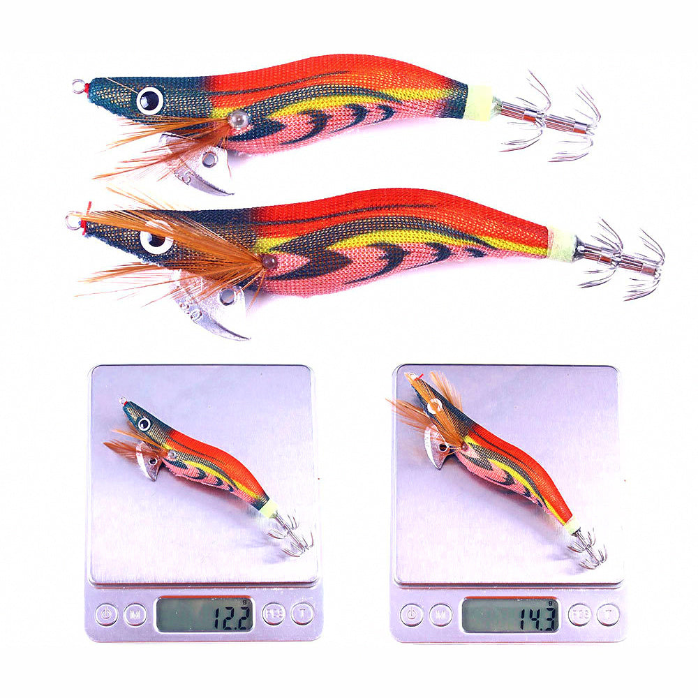 Egi Squid Jig, Wood Shrimp Style, 10.5–14 cm (4.1–5.5 in)