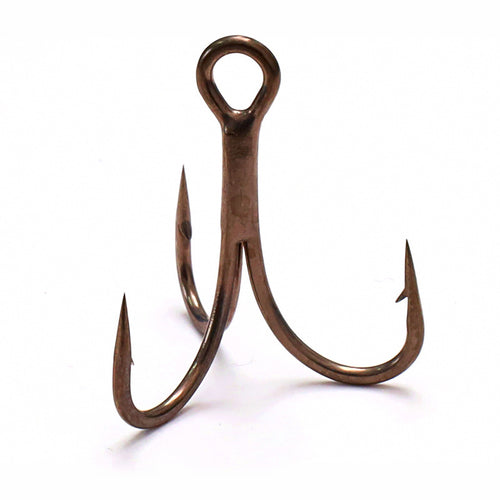 Teflon-Coated Treble Hooks, 3X Strong, Sizes 4–14