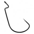 Wide Gap Offset Worm Hook, Black Nickel High Carbon Steel