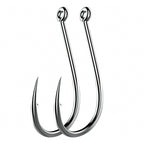 Barbed Ringed Saltwater Hooks, Loose, Black or White