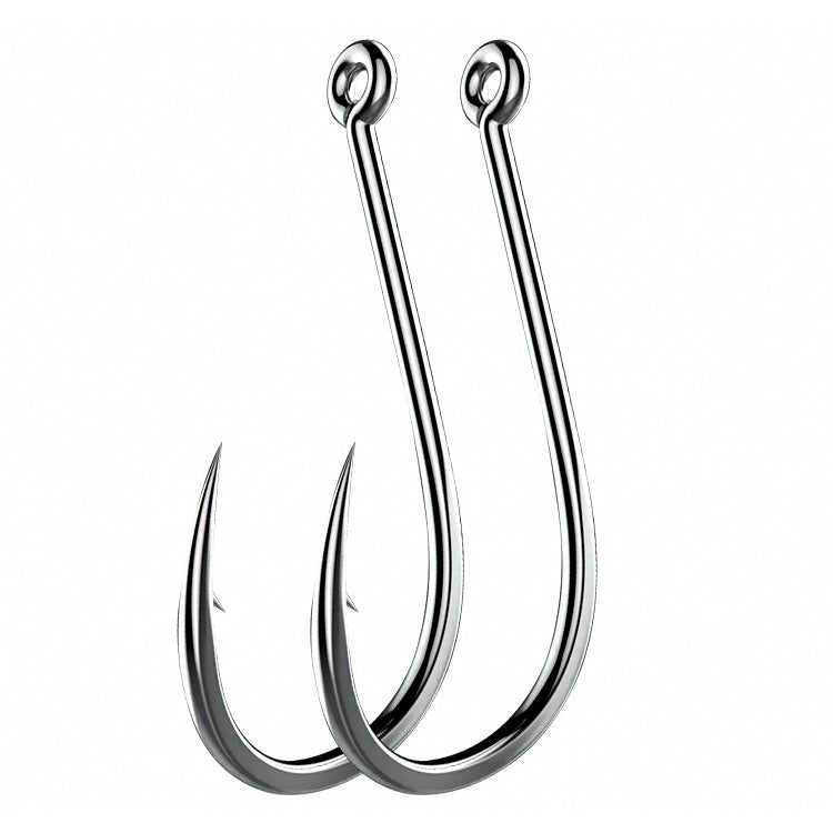 Barbed Ringed Saltwater Hooks, Loose, Black or White