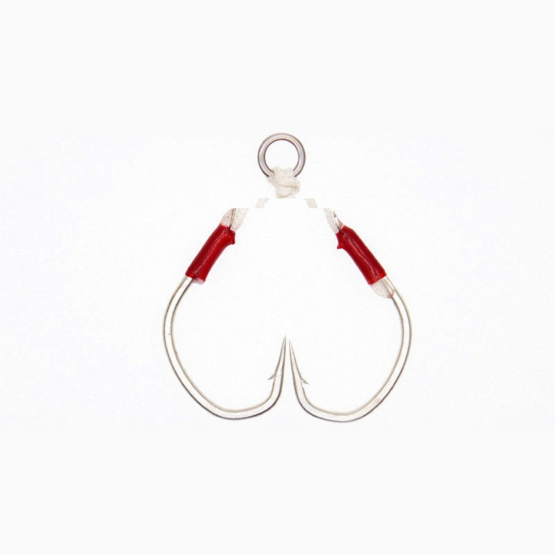 Slow Pitch Double Assist Hooks, Braided Line, 2 Pairs