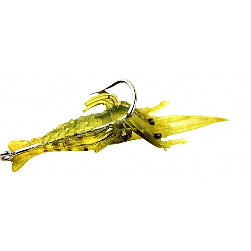 4 cm (1.6 in) Soft Shrimp Lure, Glow & Yellow Striped